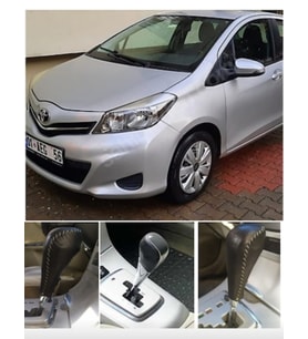 Toyota Uyumlu Yaris 2007/12 Otomatik Vites Kılıfı El Yapımı Hakiki deri (Kırmızı)