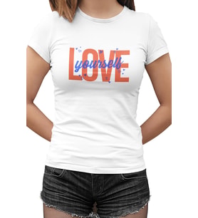 Love Yourself Beyaz Kadın Tshirt