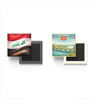 Buzdolap Magnetleri - Irak Bayrağı ve Bağdat Retro Tema - 2'li Set Magneti