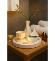 Modern Beyaz Dekoratif Set – 5 Parçalı Minimalist Tasarım