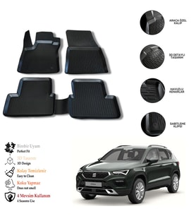 Seat Ateca 2022 3D Havuzlu Paspas OTL