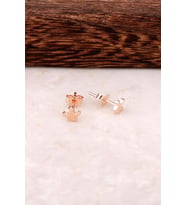 Kraliçe Tacı Rose Gümüş Mini Küpe 4344