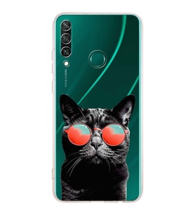 PrintiFy Huawei Y6P ile Uyumlu Kedi 3 Kamera Korumalı Şeffaf Kılıf