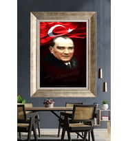 Gümüş Çerçeveli Atatürk Tablo ds342