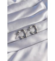 316L Çelik Gümüş Renk Minimal Bubble Küpe 5886 - HPSBYI1247-4381