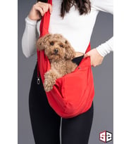 Salya Store Peluşlu Köpek Taşıma Çantası - Anne Kucağı Cnt-106 (Kırmızı)