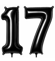 17 Rakam Folyo Balon Siyah Rengi (76 cm)
