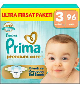 Bebek Bezi Premium Care 3 Numara 96 Adet Ultra Fırsat Paketi