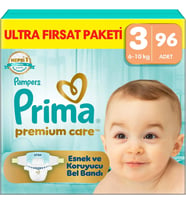 Bebek Bezi Premium Care 3 Numara 96 Adet Ultra Fırsat Paketi