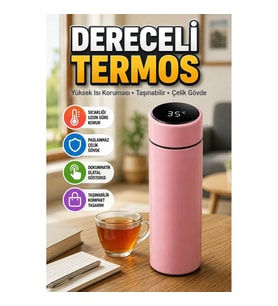 Dokunmatik LED Ekranlı 250 ml Paslanmaz Çelik Akıllı Termos Sıcak Soğuk Muhafaza