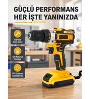 Çift Bataryalı Darbeli Şarjlı Matkap Seti – Metal Dişli, 24 Parça Aksesuar Ve Led Işıklı