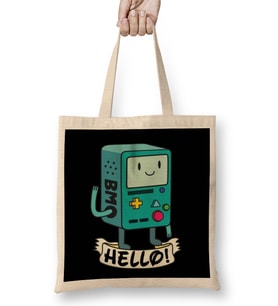 Cute Adventure Time Bmo Hello Bez Çanta Uzun Saplı