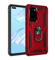 Huawei P40 Kılıf Metal For Car Yüzüklü Standlı Military Ring Serisi (Kırmızı)
