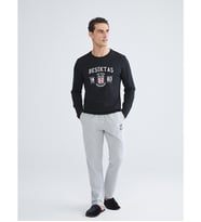 LC WAIKIKI Siyah Standart Kalıp Beşiktaş Baskılı Erkek Pijama Takımı