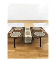 9 Parça Runner Ve Supla Seti Amerikan Servis Runner 40 X 140 Ve Bardak Altlığı