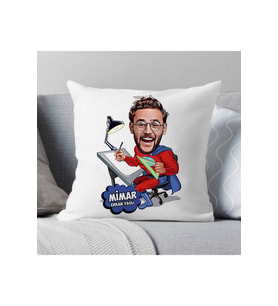 Mimar Karikatürlü Yastık