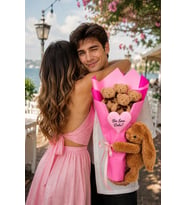 Sevgiliye Romantik Peluş Tavşan Buketi – Kişiselleştirilebilir Hediye