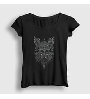 Presmono Kadın Siyah Odin V3 Vikings T-Shirt 353333tt