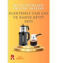 Elektrikli Cam Çay Makinesi Çaycı ve Cam Elektrikli Cezve Kahve Makinesi Seti