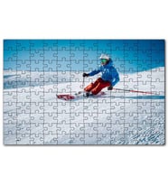 Cakapuzzle Tepeden İnen Kayakçı Siporu Puzzle Yapboz MDF (Ahşap) (120 Parça)