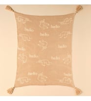 MAISON Sloth Hayvan Baskılı%100 Akrilik Battaniye, Bej, 100x120 cm
