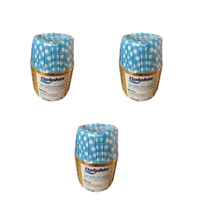 Dolphin Muffin Kağıt Karton Mavi Altın Desenli Cupcake Kek Kalıbı Kapsülü Kabı - 25 Adetlik 3 Paket