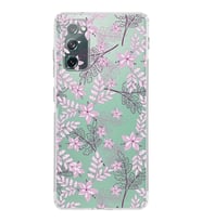 Samsung Galaxy S20 FE  Kamera Korumalı Kapak Floral Pudra Tasarımlı  Şeffaf  Kılıf