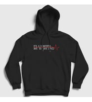 Presmono Unisex Beyaz Save Lives Hediye Hemşire Doktor Kapüşonlu Sweatshirt 472150tt (Siyah)