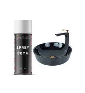 Siyah Mutfak Banyo Lavabo Evye Sprey Boyası Suya Dayanıklı 400 Ml.