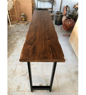 Kütük Bar Masası Ceviz Rengi 200X50.CM