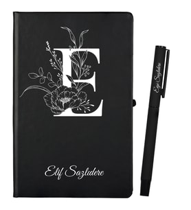 Kişiye Özel Hediye Siyah Defter ve Kalem Hediye Seti