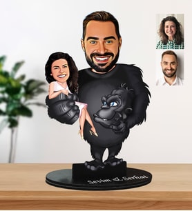 Kişiye Özel King Kong Karikatür Biblo