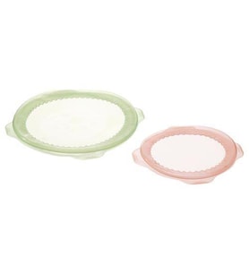 2 Parça Gıda Koruyucu Vakum Kapak IKEA Pembe-Yeşil 2 li Kapak