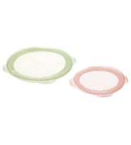 2 Parça Gıda Koruyucu Vakum Kapak IKEA Pembe-Yeşil 2 li Kapak