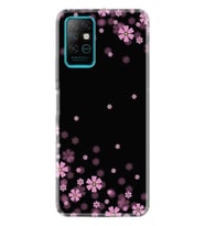 Infınıx Note 8 Kılıf Desenli Silikon Kılıf Black Flowers 1391