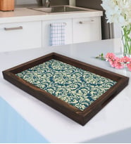 BK Gift Retro Motif Tasarımlı Doğal Ahşap Tepsi-8