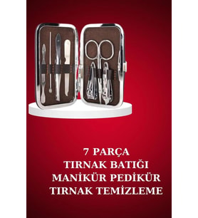 Manikür Pedikür Seti 7 Parça Tırnak Makası Kaş Makası Cımbız Çantalı