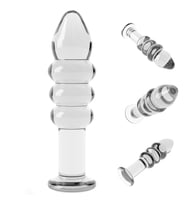 Romance Glass Boğumlu 14 Cm Cam Dildo