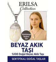 Sertifikalı Beyaz Akik Taşı Kolye – İç Huzur, Denge ve Negatif Enerji Koruma Taşı (Çok Renkli)