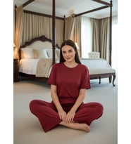 Mihra Kadın Oysho Bisiklet Yaka Kısa Kol İnce Pijama Takımı 20102K - 1 Adet
