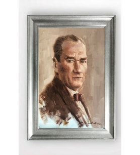 Gümüş Çerçeveli Atatürk Tablo a169