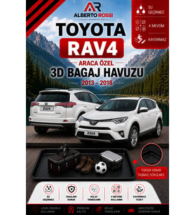 Toyota Rav4 2013 - 2018 Araca Özel 3D Bagaj Havuzu