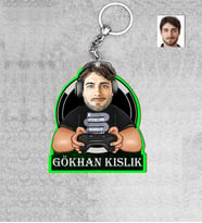 Kişiye Özel Oyuncu Erkek Ahşap Anahtarlık-1