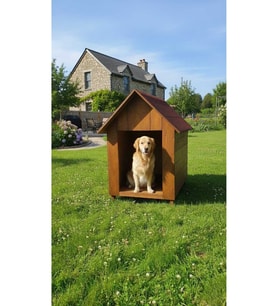 Küçük Irk Köpekler Için Doğal Ahşap Kulübe Dış Mekan Köpek Evi