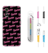 General Mobile GM 21 Pro GM 22 Pro Plus Kılıf Kablo Koruma Spiral Silikon Barbie 1404