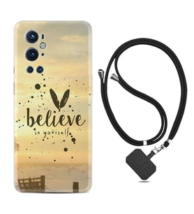 Tecno Spark 9 Pro Kılıf Resimli Boyun Askılı İpli Desenli Silikon Belive in Yourself 1316
