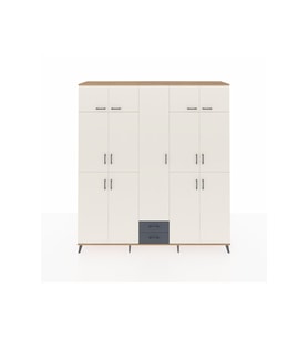 Hyperion Dolap 10 Raflı 2 Çekmeceli 4 Askılı 220x44x243 Çam-Aytaşı/Antrasit