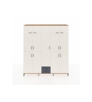 Hyperion Dolap 10 Raflı 2 Çekmeceli 4 Askılı 220x44x243 Çam-Aytaşı/Antrasit