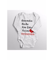 Unisex Bebek Beyaz Baskılı Zıbın