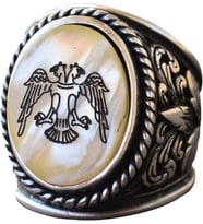 Çift Başlı Kartal Yüzük - 925 Ayar Gümüş Erkek Yüzük - Gümüş Albanian Kartal Takı